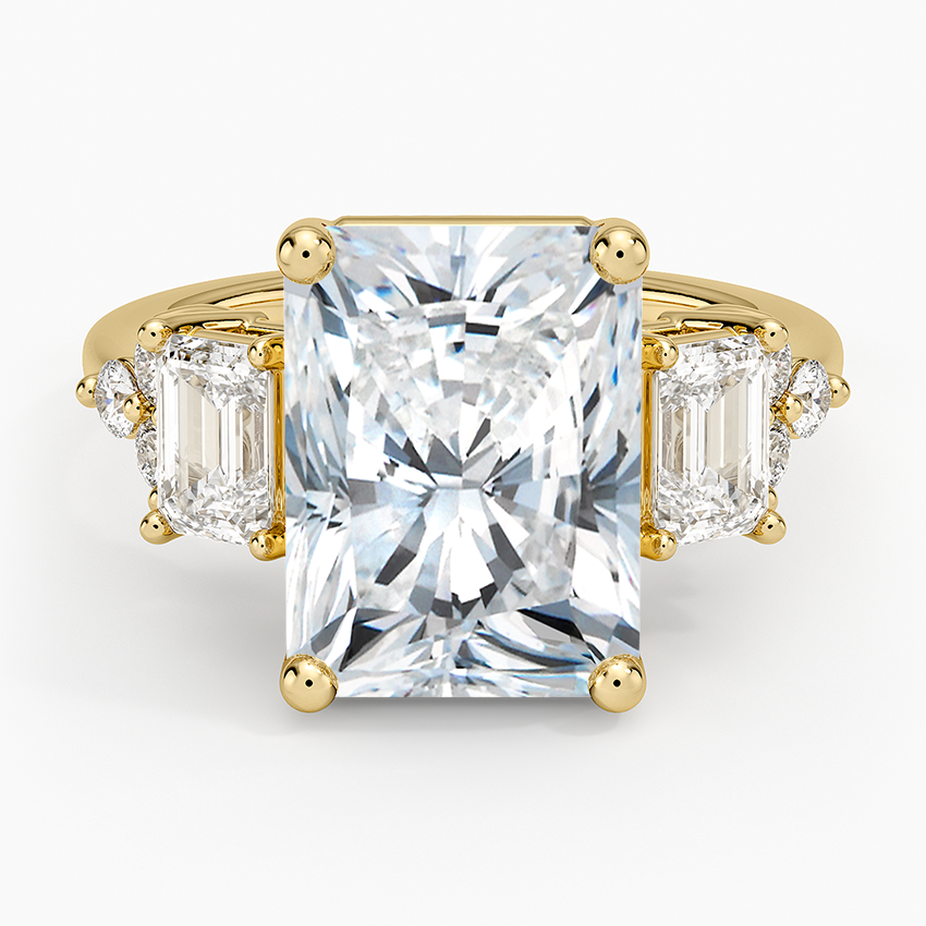 Sabine Cluster Diamond Ring Yellow Gold 18k Radiant Engagement Ring