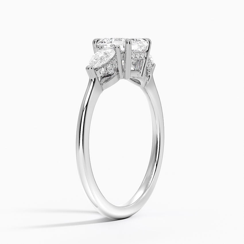 Adorned Opera Three Stone Diamond Ring (1/2 ct. tw.) Platinum Asscher Engagement Ring