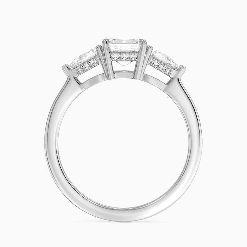 Adorned Opera Three Stone Diamond Ring (1/2 ct. tw.) Platinum Asscher Engagement Ring