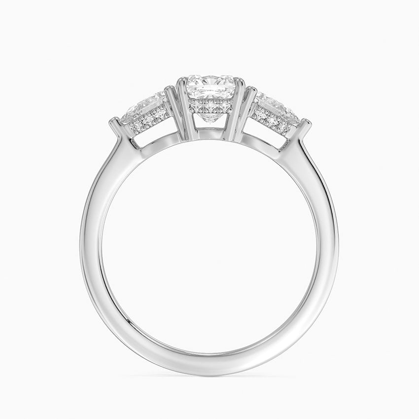 Adorned Opera Three Stone Diamond Ring (1/2 ct. tw.) Platinum Cushion Engagement Ring