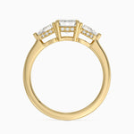 Adorned Opera Three Stone Diamond Ring (1/2 ct. tw.) Yellow Gold 18k Emerald Engagement Ring