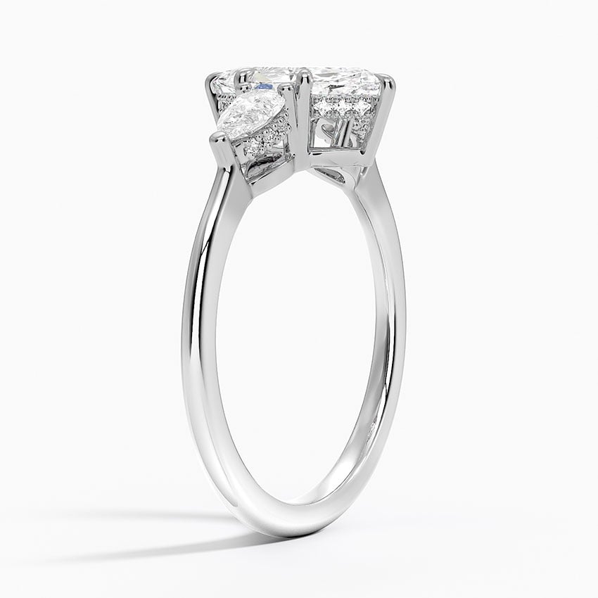 Adorned Opera Three Stone Diamond Ring (1/2 ct. tw.) Platinum Marquise Engagement Ring