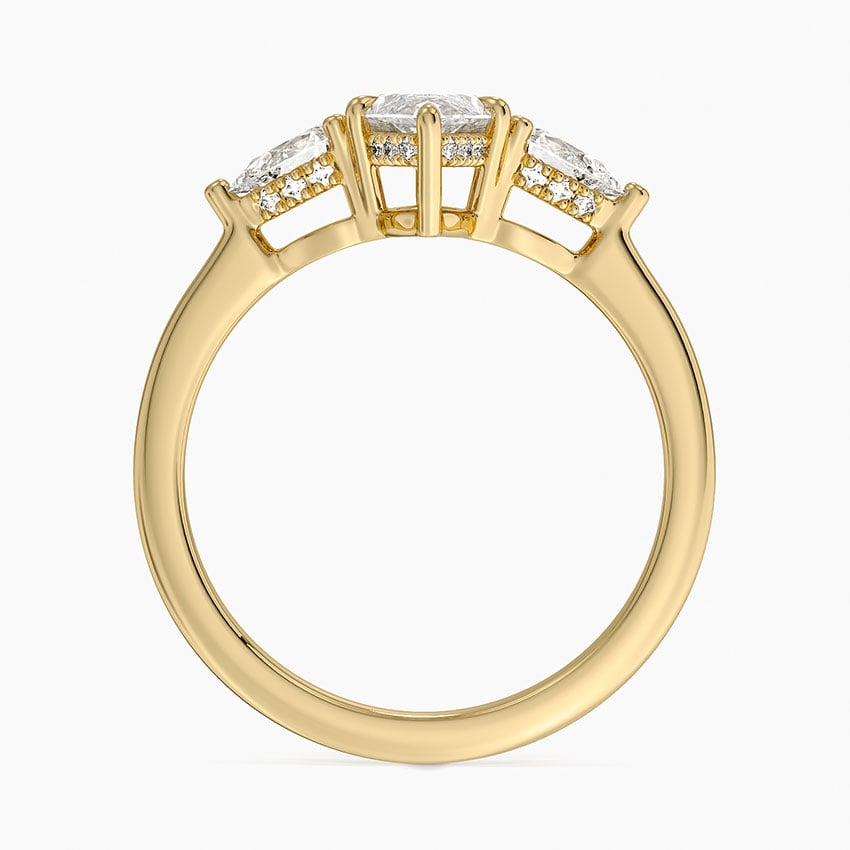 Adorned Opera Three Stone Diamond Ring (1/2 ct. tw.) Yellow Gold 18k Marquise Engagement Ring