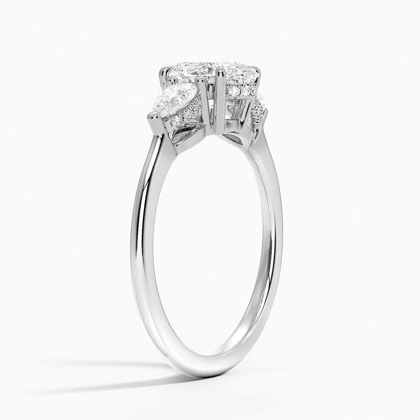 Adorned Opera Three Stone Diamond Ring (1/2 ct. tw.) Platinum Oval Engagement Ring