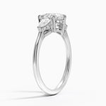 Adorned Opera Three Stone Diamond Ring (1/2 ct. tw.) Platinum Pear Engagement Ring