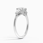 Adorned Opera Three Stone Diamond Ring (1/2 ct. tw.) Platinum Round Engagement Ring
