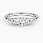 Adorned Opera Three Stone Diamond Ring (1/2 ct. tw.) Platinum Cushion Engagement Ring