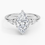 Adorned Opera Three Stone Diamond Ring (1/2 ct. tw.) Platinum Marquise Engagement Ring