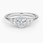 Opera Three Stone Diamond Ring Platinum Oval Engagement Ring