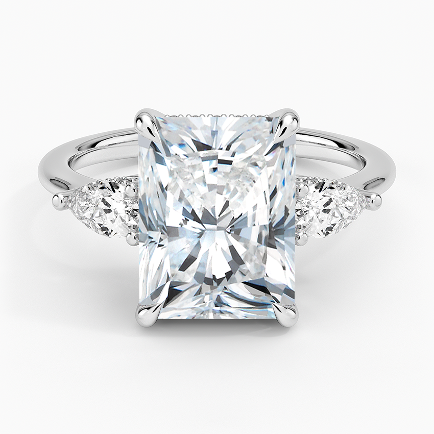 Adorned Opera Three Stone Diamond Ring (1/2 ct. tw.) Platinum Radiant Engagement Ring