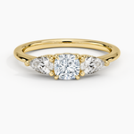 Adorned Opera Three Stone Diamond Ring (1/2 ct. tw.) Yellow Gold 18k Cushion Engagement Ring