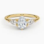 Adorned Opera Three Stone Diamond Ring (1/2 ct. tw.) Yellow Gold 18k Pear Engagement Ring