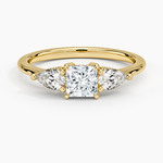 Adorned Opera Three Stone Diamond Ring (1/2 ct. tw.) Yellow Gold 18k Princess Engagement Ring