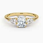Adorned Opera Three Stone Diamond Ring (1/2 ct. tw.) Yellow Gold 18k Radiant Engagement Ring