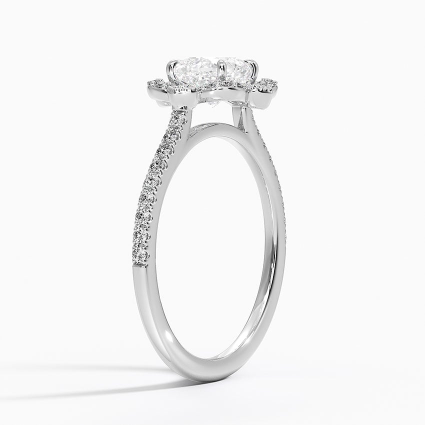 Reina Halo Diamond Ring Platinum Cushion Engagement Ring