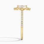 Reina Halo Diamond Ring Yellow Gold 18k Emerald Engagement Ring