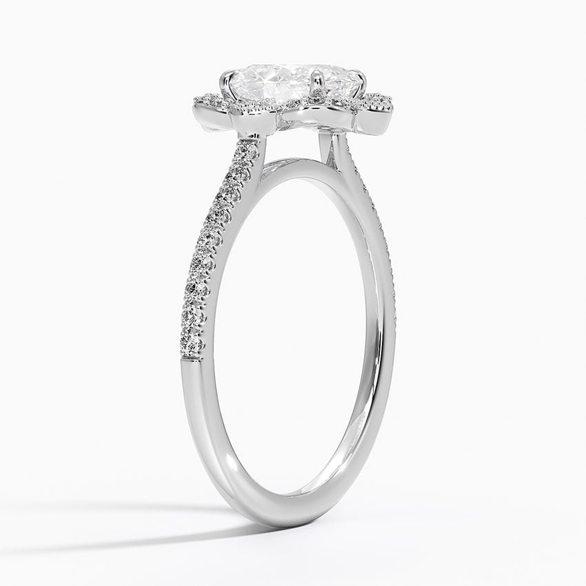 Reina Halo Diamond Ring Platinum Oval Engagement Ring