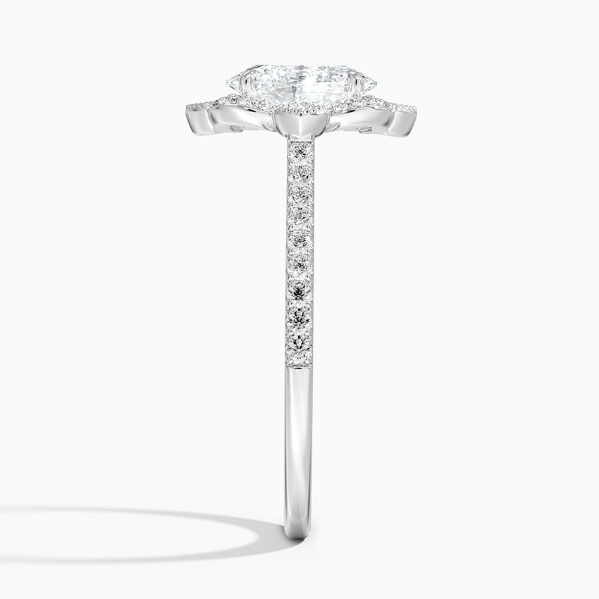 Reina Halo Diamond Ring Platinum Oval Engagement Ring