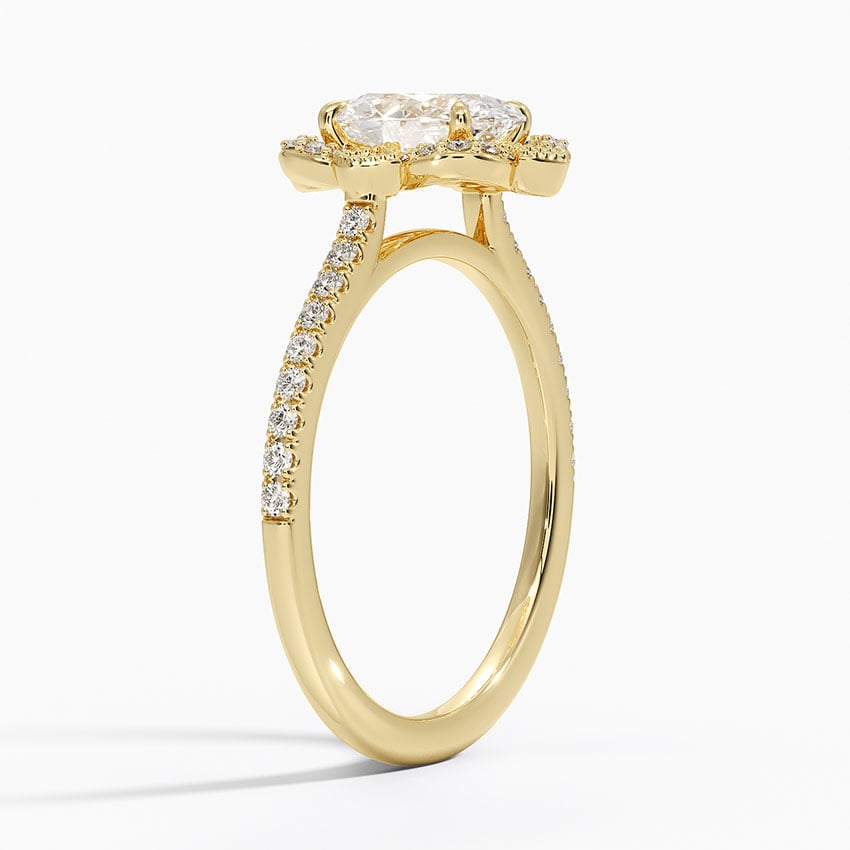 Reina Halo Diamond Ring Yellow Gold 18k Oval Engagement Ring
