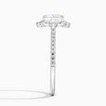 Reina Halo Diamond Ring Platinum Princess Engagement Ring