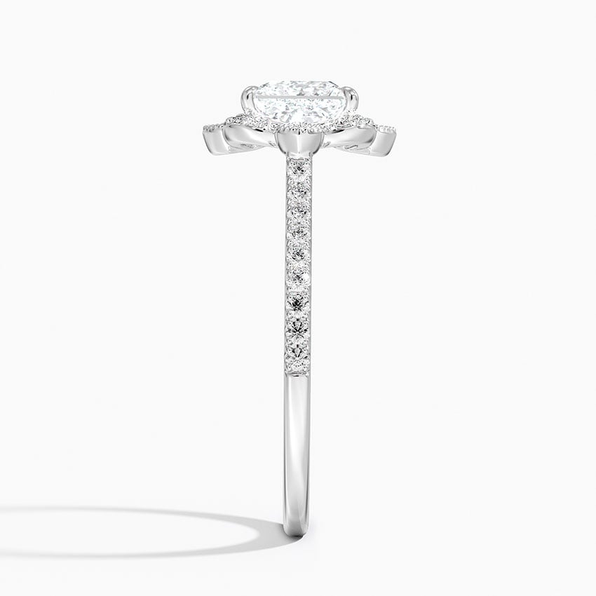 Reina Halo Diamond Ring Platinum Princess Engagement Ring