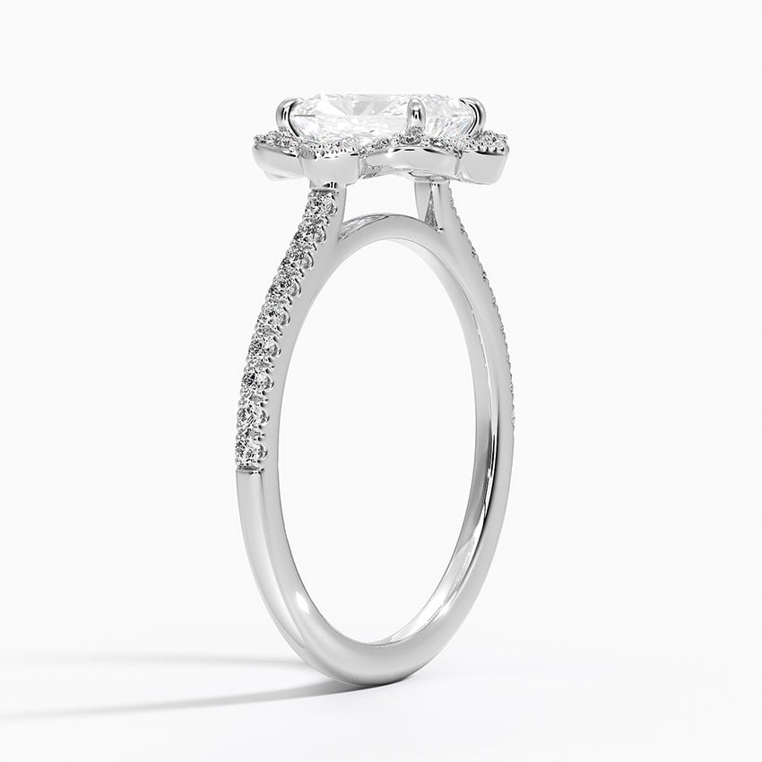 Reina Halo Diamond Ring Platinum Radiant Engagement Ring