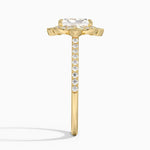 Reina Halo Diamond Ring Yellow Gold 18k Radiant Engagement Ring