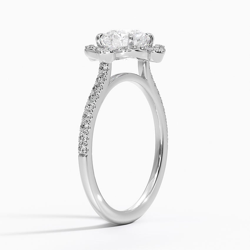 Reina Halo Diamond Ring Platinum Round Engagement Ring