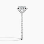 Waverly Halo Diamond Ring with Black Diamond Accents Platinum Asscher Engagement Ring