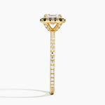 Waverly Halo Diamond Ring with Black Diamond Accents Yellow Gold 18k Asscher Engagement Ring