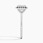 Waverly Halo Diamond Ring with Black Diamond Accents Platinum Asscher Engagement Ring