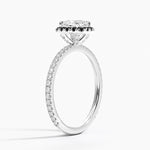 Waverly Halo Diamond Ring with Black Diamond Accents Platinum Cushion Engagement Ring