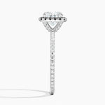 Waverly Halo Diamond Ring with Black Diamond Accents Platinum Cushion Engagement Ring