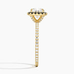 Waverly Halo Diamond Ring with Black Diamond Accents Yellow Gold 18k Cushion Engagement Ring