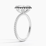 Waverly Halo Diamond Ring with Black Diamond Accents Platinum Marquise Engagement Ring