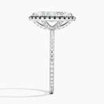 Waverly Halo Diamond Ring with Black Diamond Accents Platinum Marquise Engagement Ring