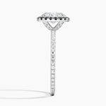 Waverly Halo Diamond Ring with Black Diamond Accents Platinum Oval Engagement Ring