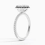 Waverly Halo Diamond Ring with Black Diamond Accents Platinum Oval Engagement Ring