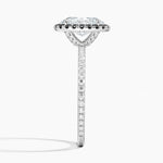 Waverly Halo Diamond Ring with Black Diamond Accents Platinum Oval Engagement Ring