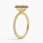 Waverly Halo Diamond Ring with Black Diamond Accents Yellow Gold 18k Oval Engagement Ring