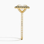 Waverly Halo Diamond Ring with Black Diamond Accents Yellow Gold 18k Oval Engagement Ring