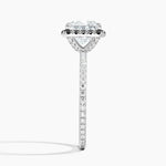Waverly Halo Diamond Ring with Black Diamond Accents Platinum Princess Engagement Ring