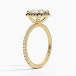 Waverly Halo Diamond Ring with Black Diamond Accents Yellow Gold 18k Princess Engagement Ring