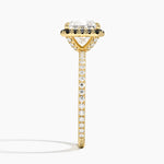 Waverly Halo Diamond Ring with Black Diamond Accents Yellow Gold 18k Princess Engagement Ring