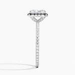 Waverly Halo Diamond Ring with Black Diamond Accents Platinum Radiant Engagement Ring