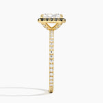 Waverly Halo Diamond Ring with Black Diamond Accents Yellow Gold 18k Radiant Engagement Ring