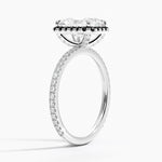 Waverly Halo Diamond Ring with Black Diamond Accents Platinum Radiant Engagement Ring