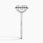 Waverly Halo Diamond Ring with Black Diamond Accents Platinum Radiant Engagement Ring