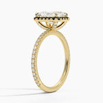 Waverly Halo Diamond Ring with Black Diamond Accents Yellow Gold 18k Radiant Engagement Ring
