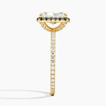 Waverly Halo Diamond Ring with Black Diamond Accents Yellow Gold 18k Radiant Engagement Ring